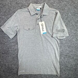 New Ping Icon Dallas Mavs Polo Shirt Mens S Gray Sensorcool Modern Fit NWT